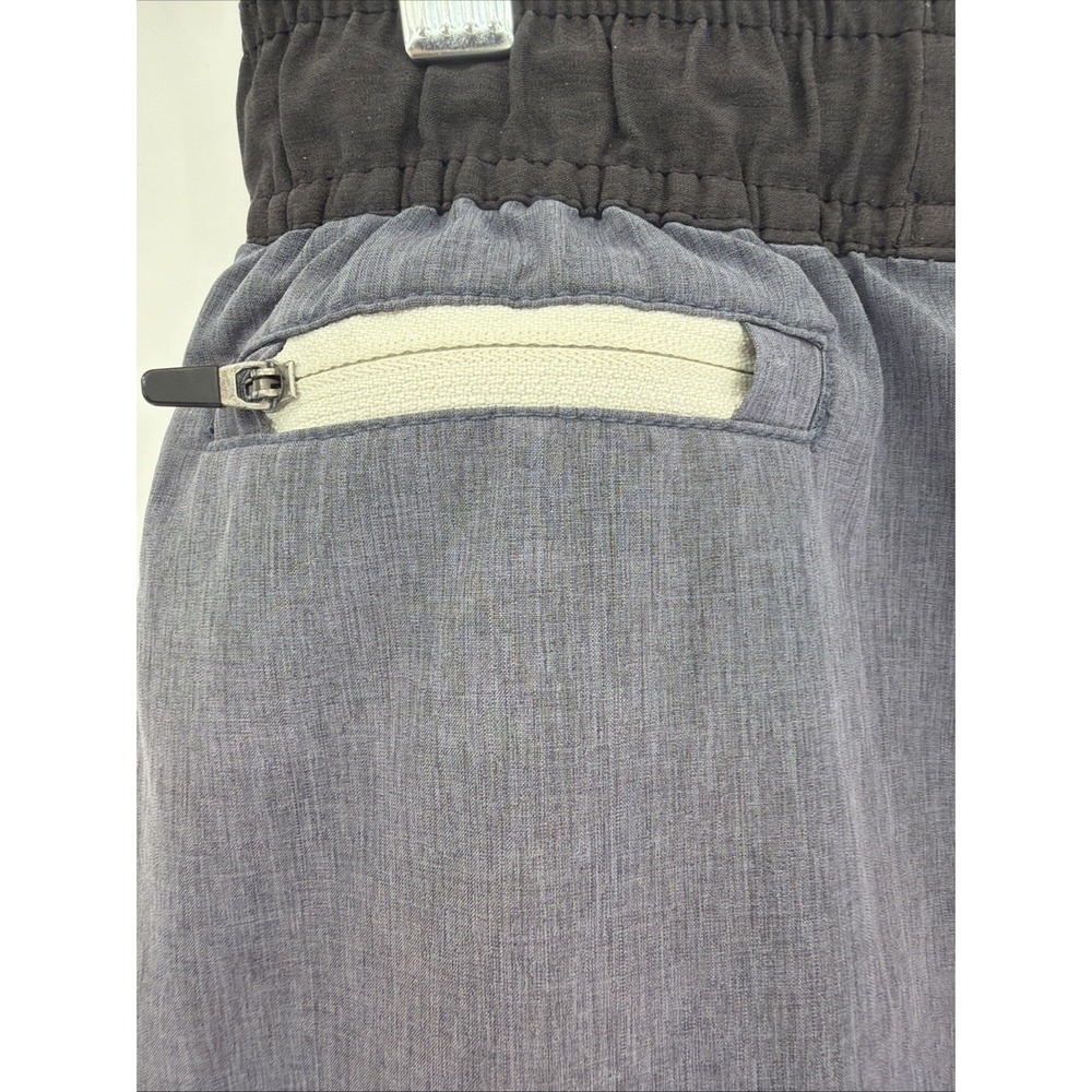 Vuori Azure Linen Texture Banks M Shorts Stretch Zip Pocket Training Running - Picture 3 of 6